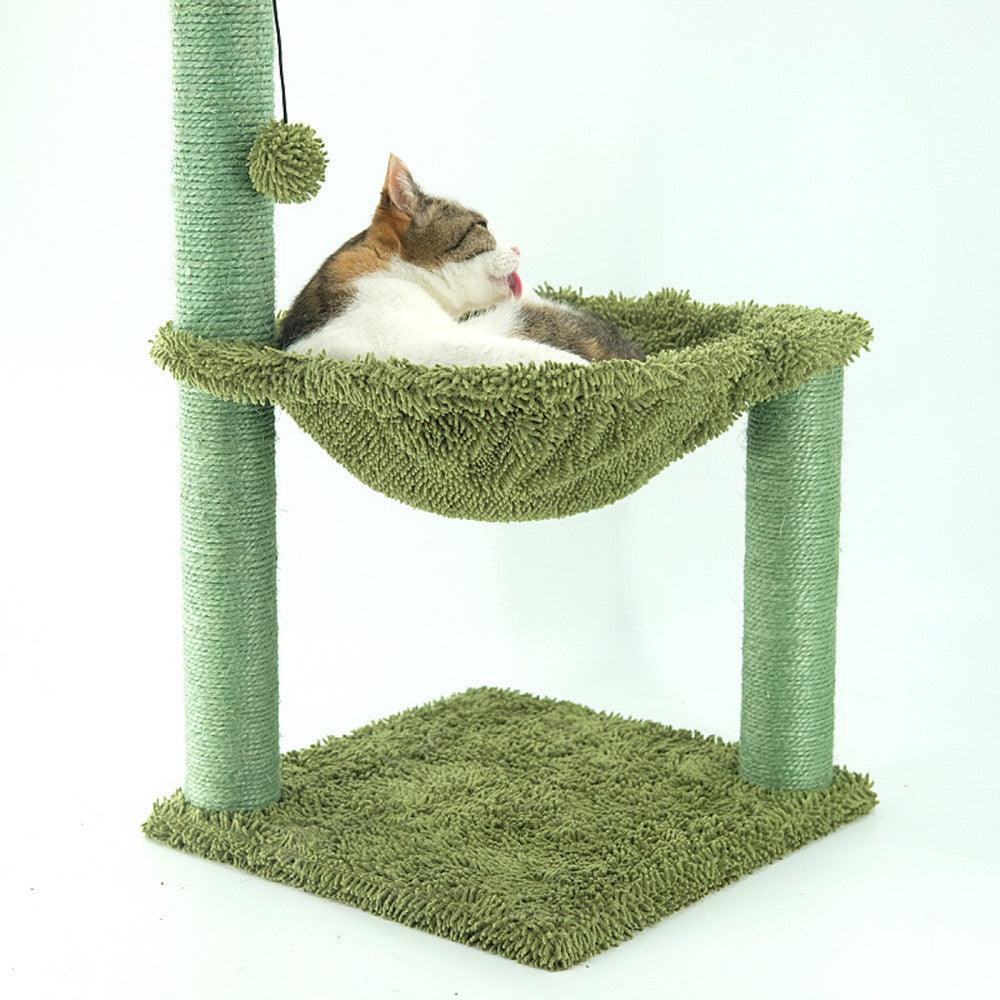 Sleek Sisal Cat Tree With Cozy Hammock - Ultimate Cat Climbing Frame-4