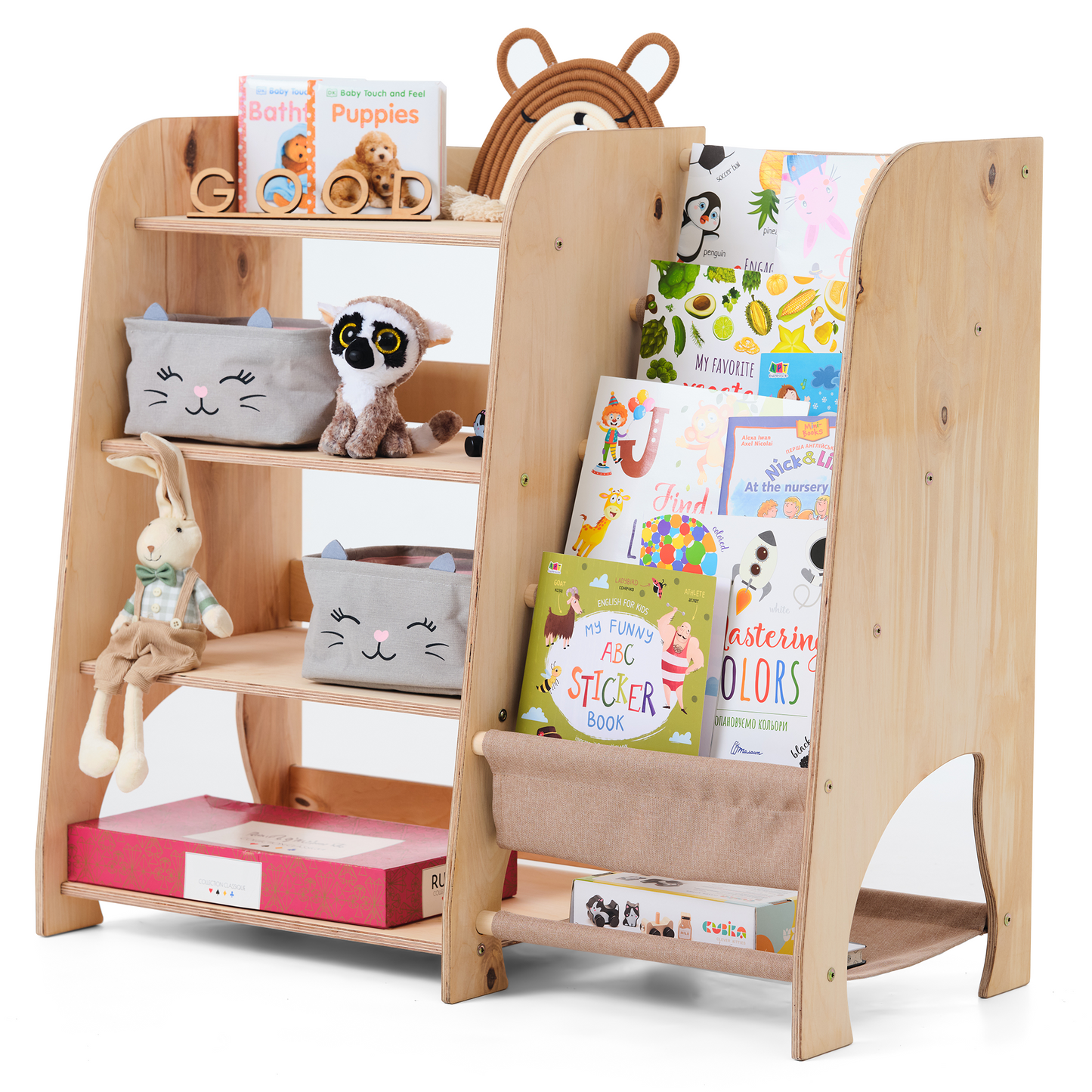 2-in-1 Montessori shelf for toddlers -5