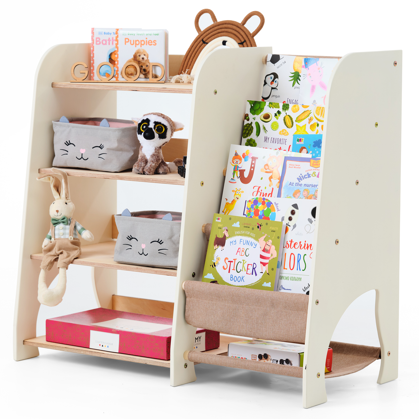 2-in-1 Montessori shelf for toddlers -0