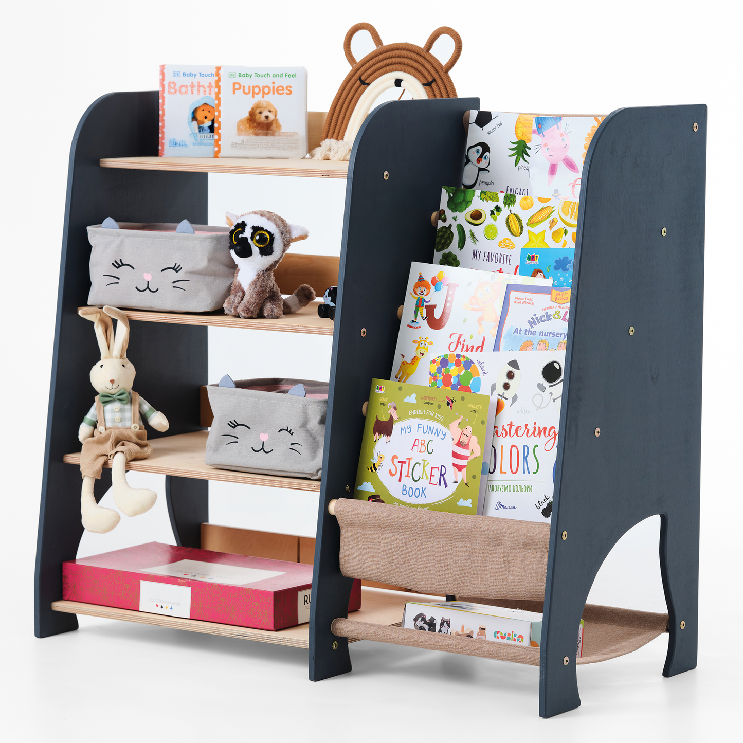 2-in-1 Montessori shelf for toddlers -6