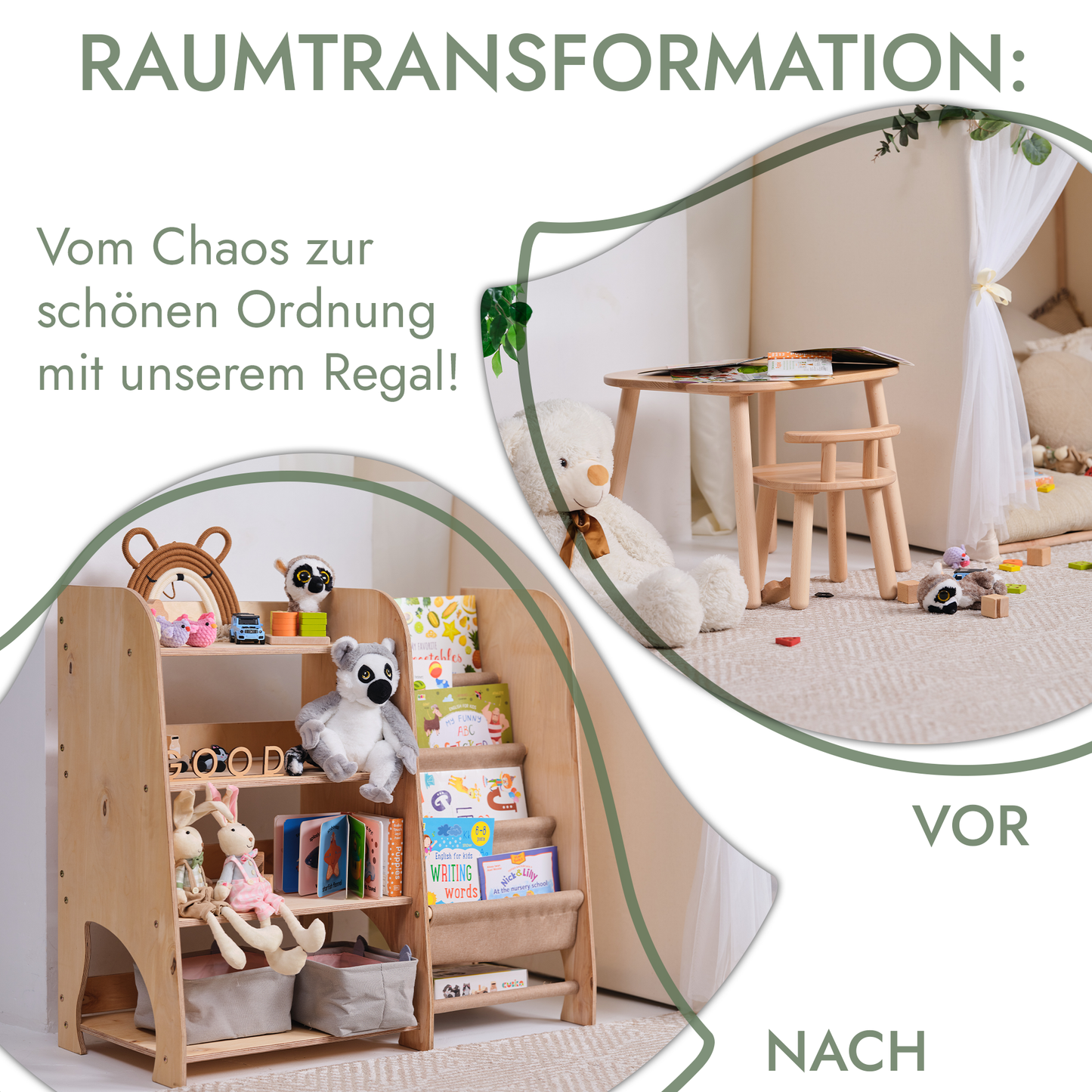 2-in-1 Montessori shelf for toddlers -3