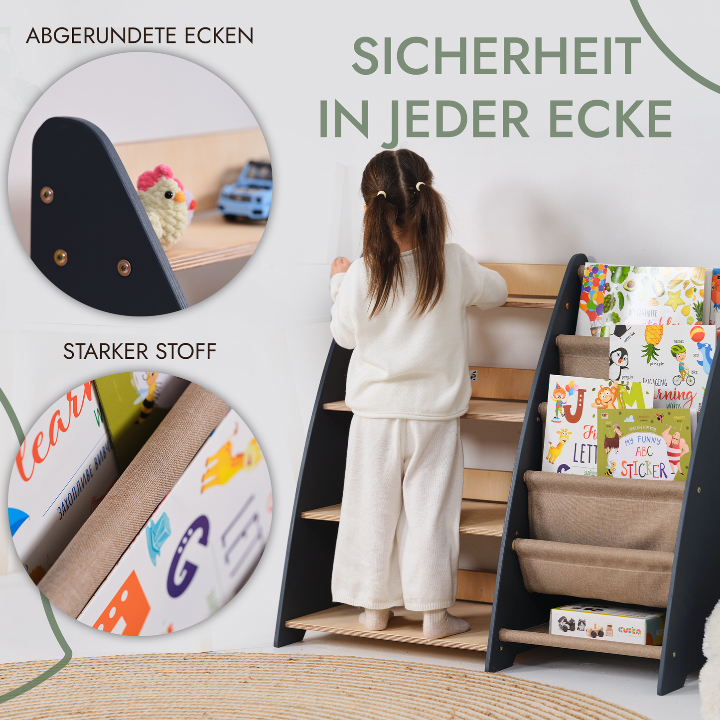 2-in-1 Montessori shelf for toddlers -3