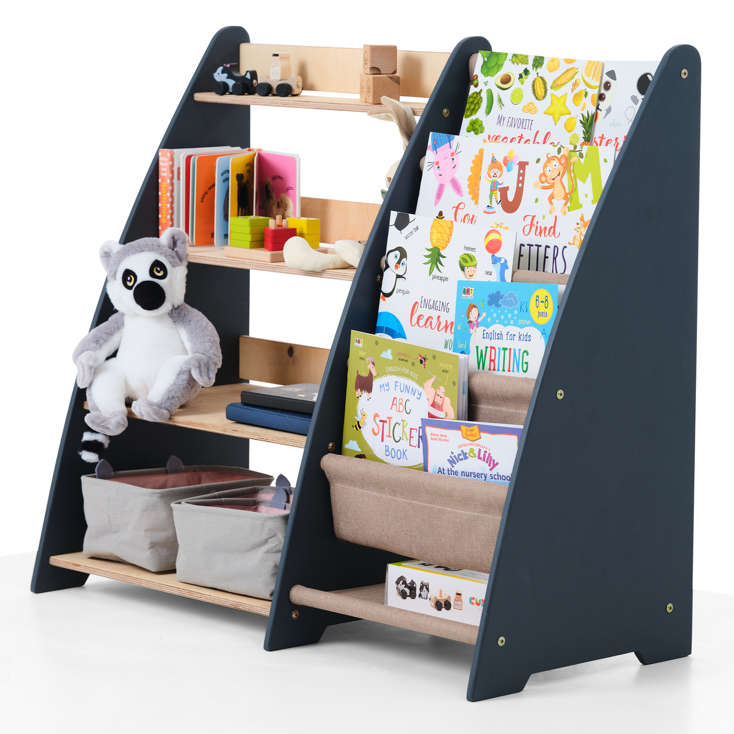 2-in-1 Montessori shelf for toddlers -1