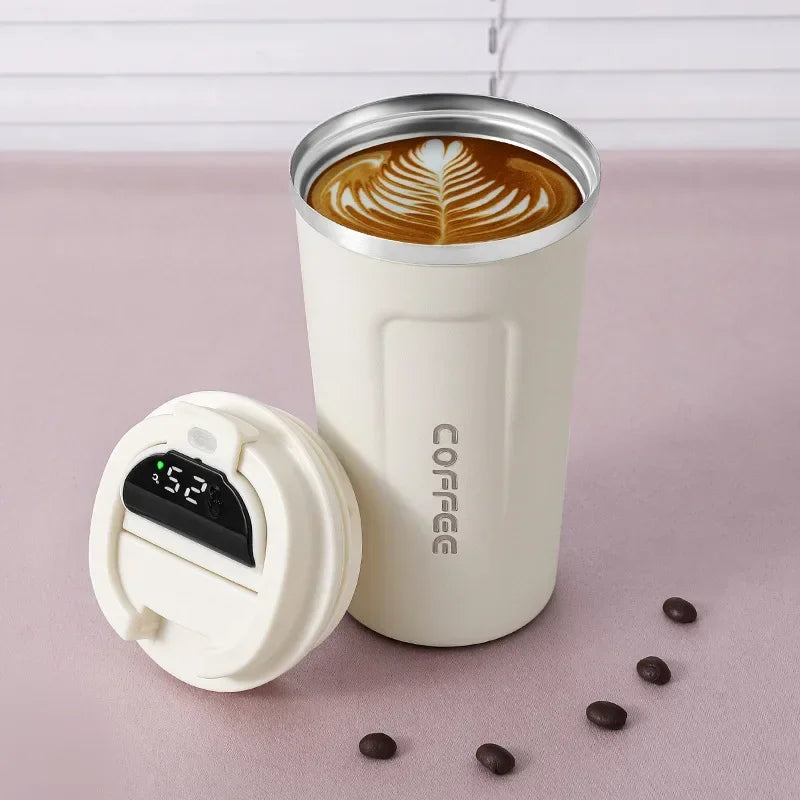 Stainless Steel Thermos Coffee Mug with Temperature Display-2