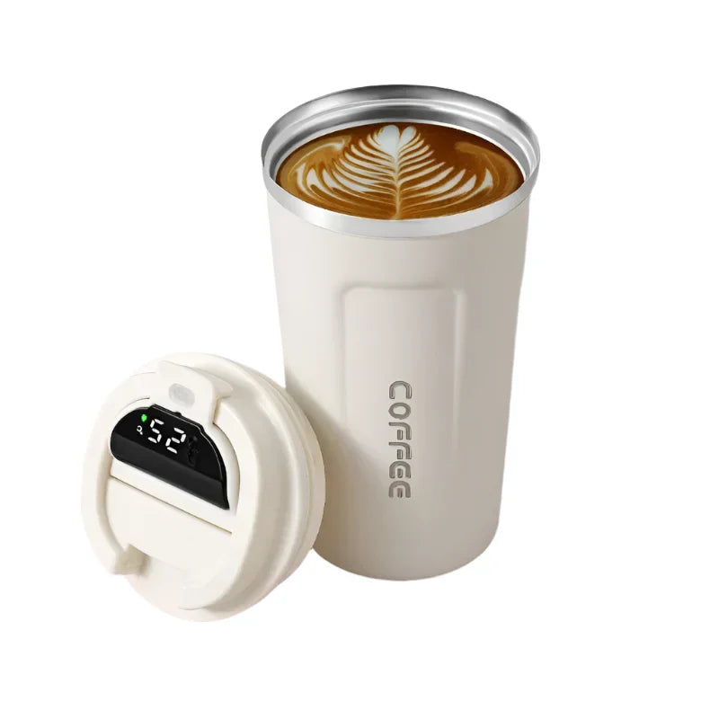 Stainless Steel Thermos Coffee Mug with Temperature Display-0