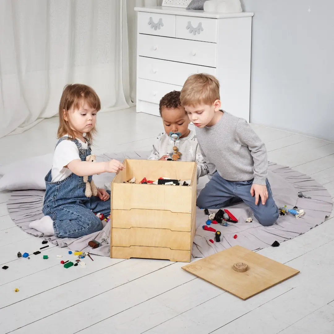 Wooden storage and sorting box for LEGO-4