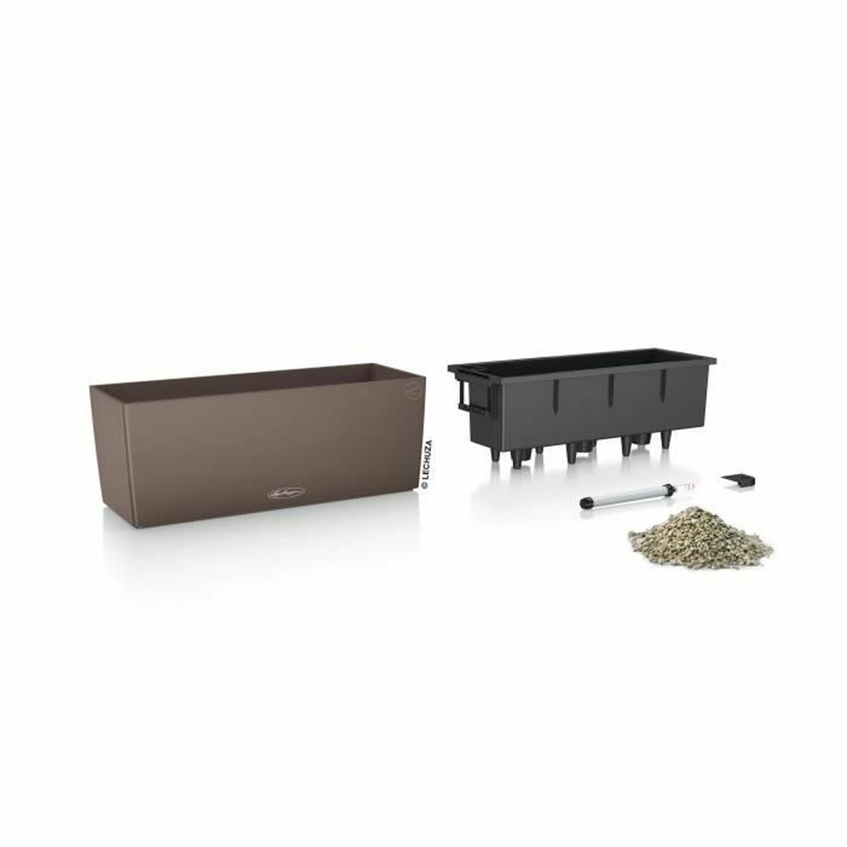 Plant pot Lechuza Brown Black polypropylene-3