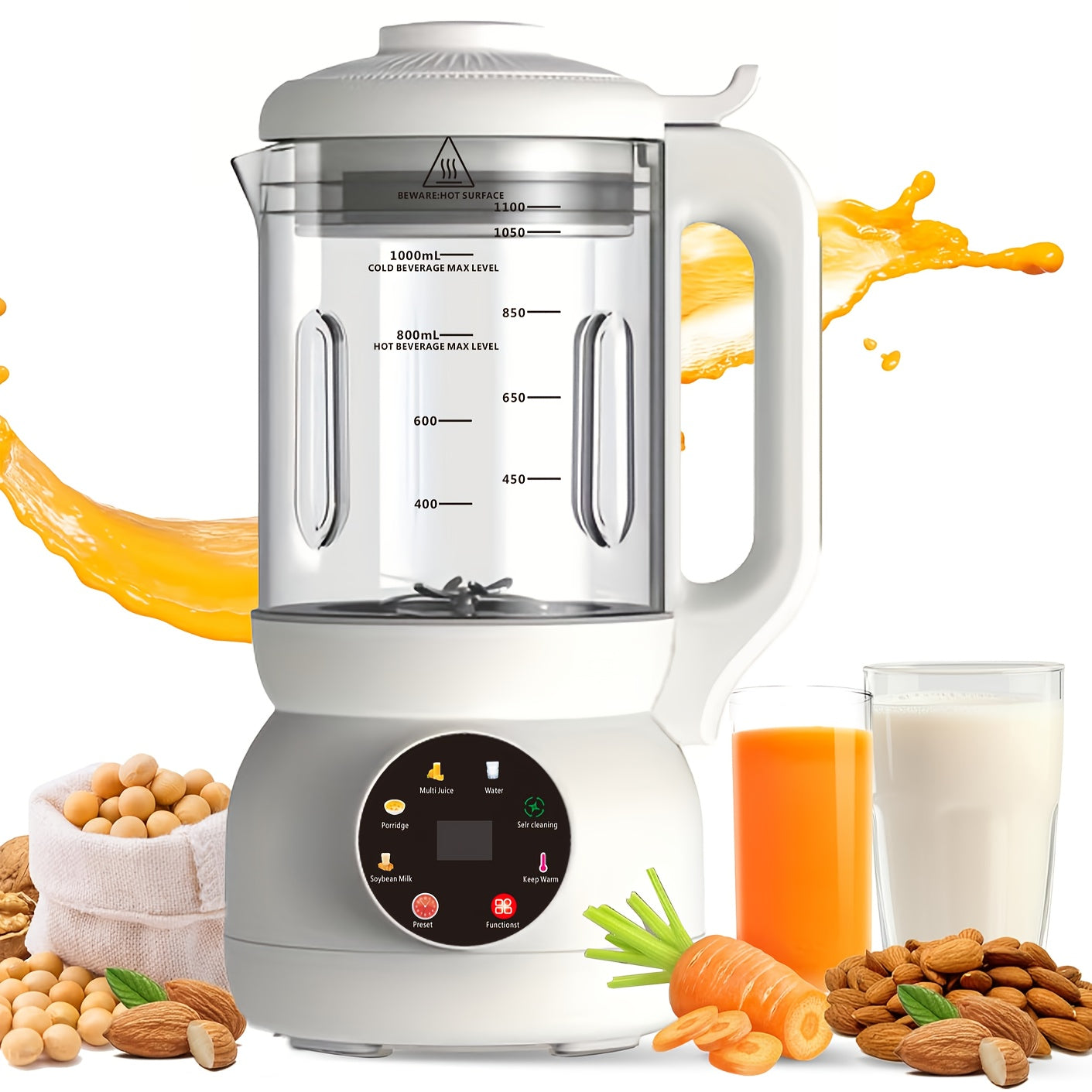 Automatic Nut Milk Maker with Rotating Cleaning Brush-1
