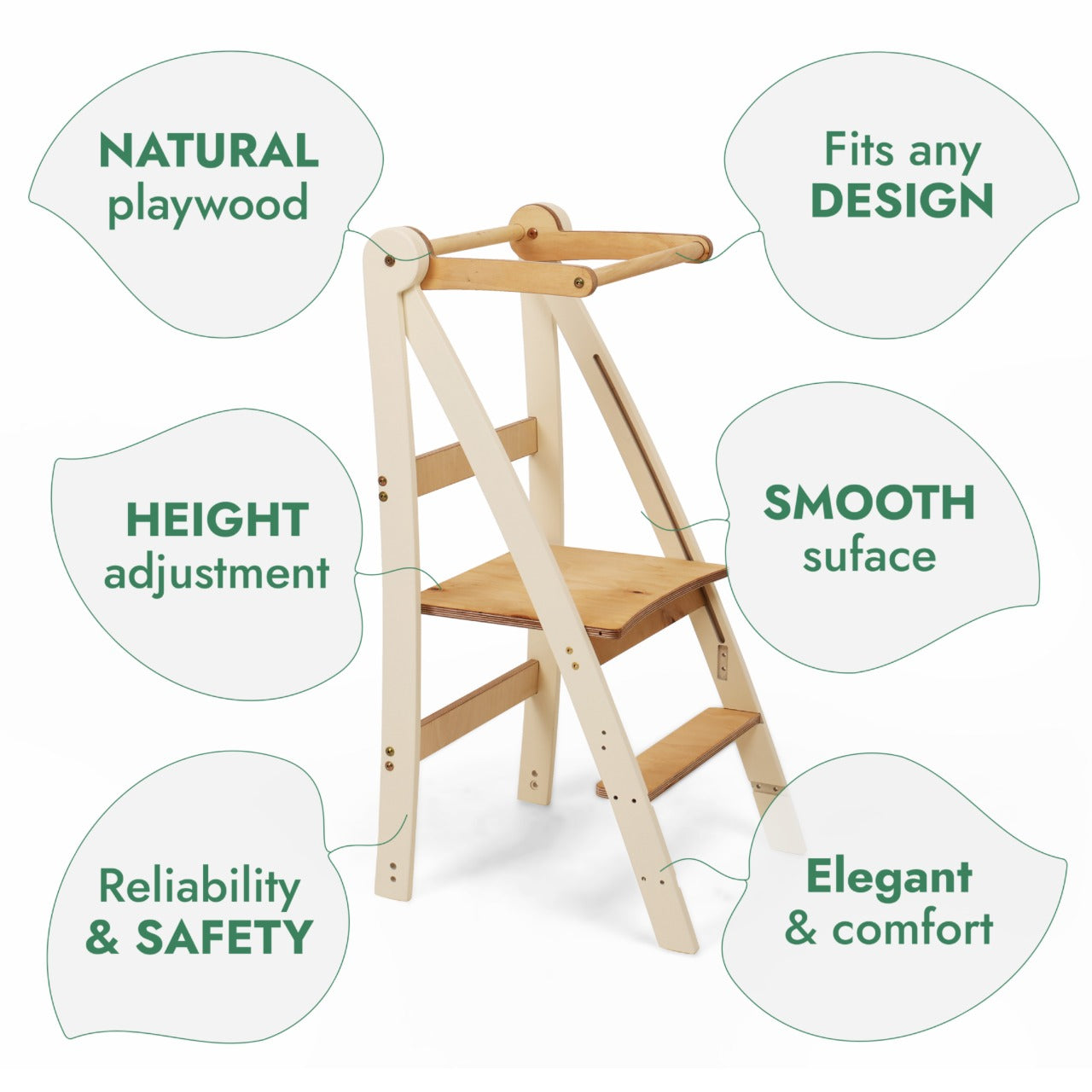 Montessori learning tower - Height-adjustable high chair-2