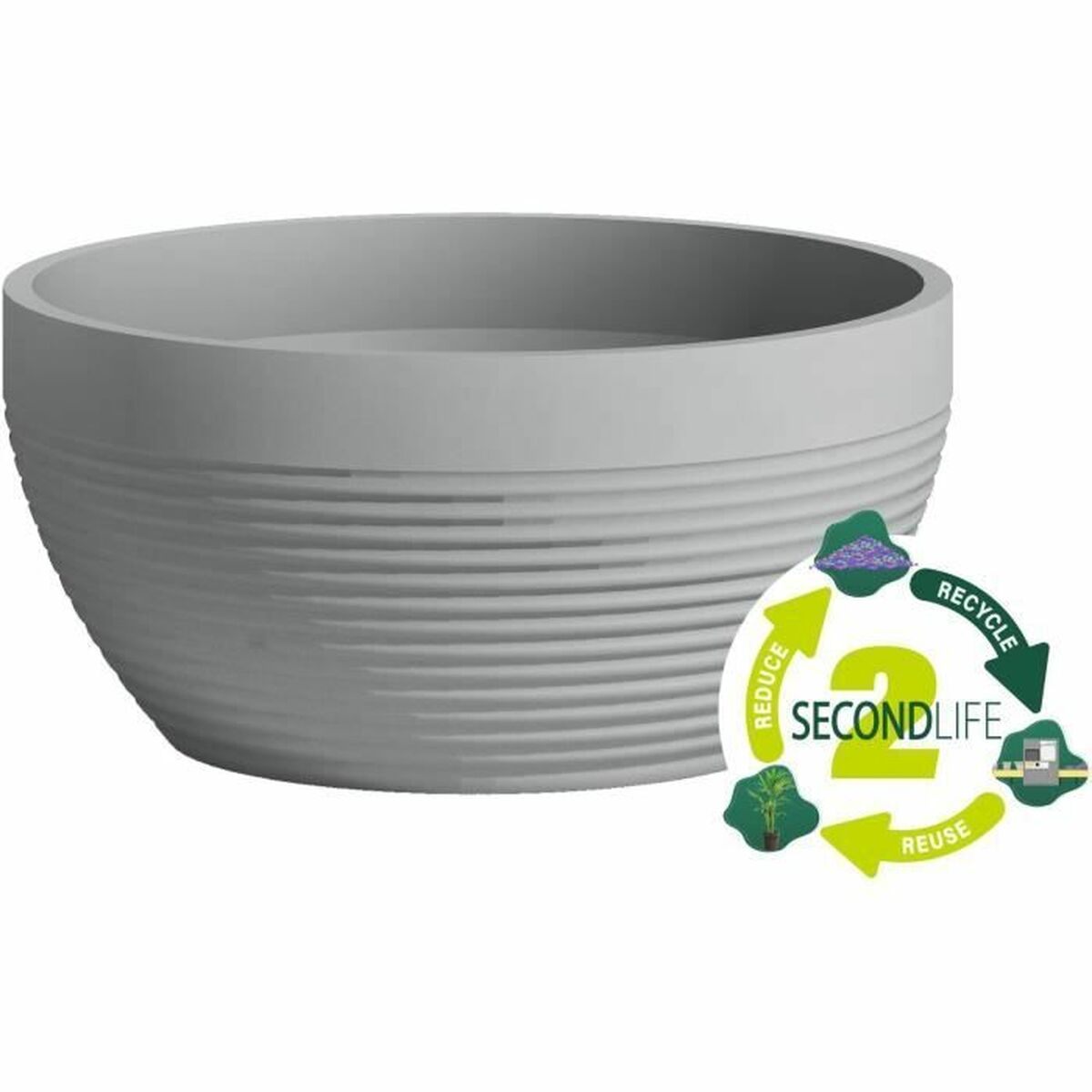 Plant pot Garden ID Grey 35 x 16 cm-2