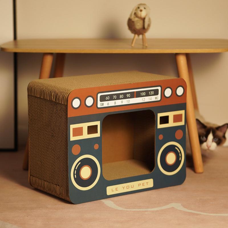 Radio Cat Scratcher With Integrated Cat Litter-1