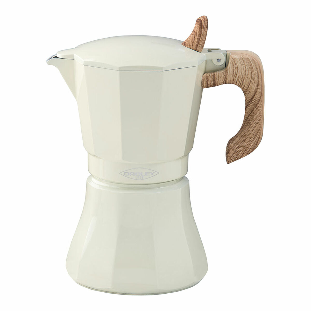 Italian Coffee Pot Oroley Petra Cream Aluminium 6 Cups-0