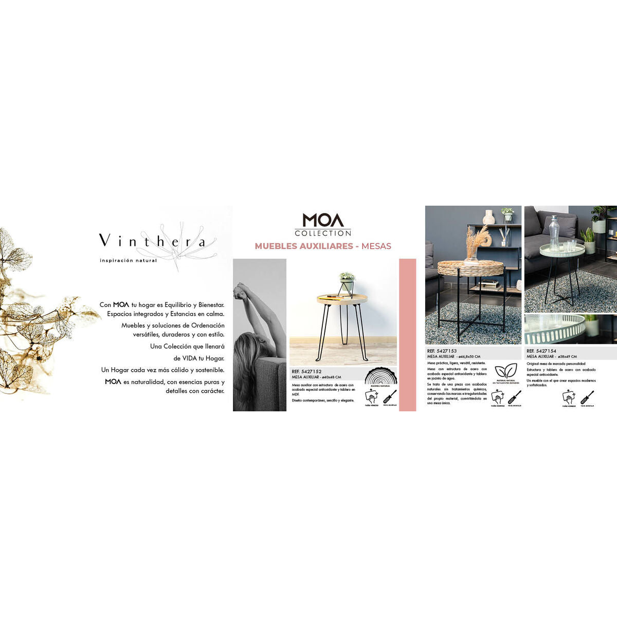 Side table Vinthera Moa 40 x 48 cm (2 Units)-5