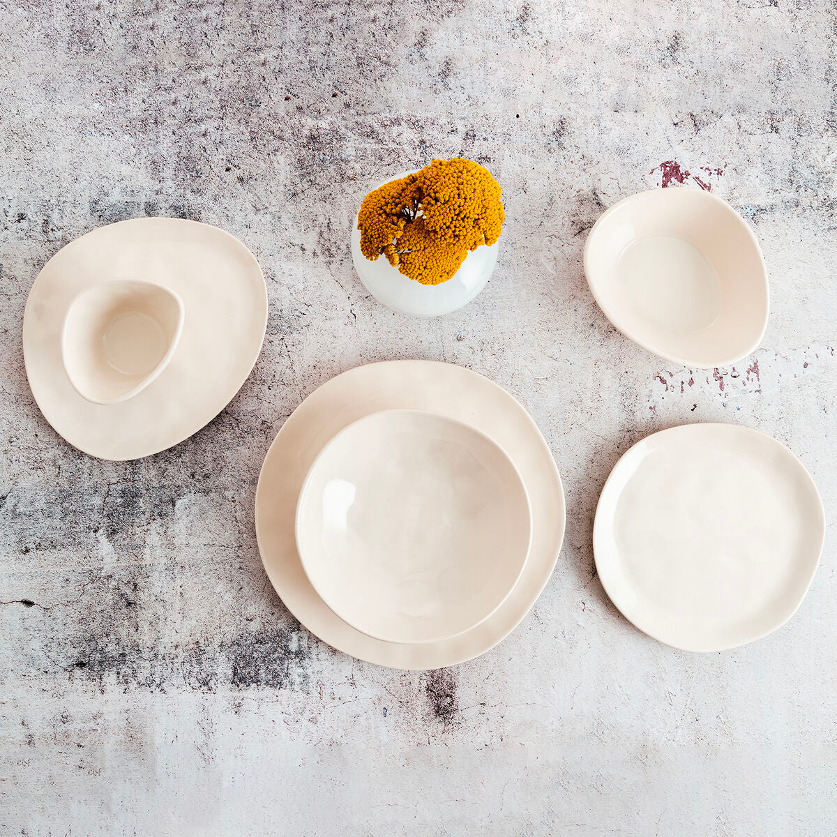 Snack Bowl Bidasoa Cosmos White Ceramic 12 cm (6 Units)-3