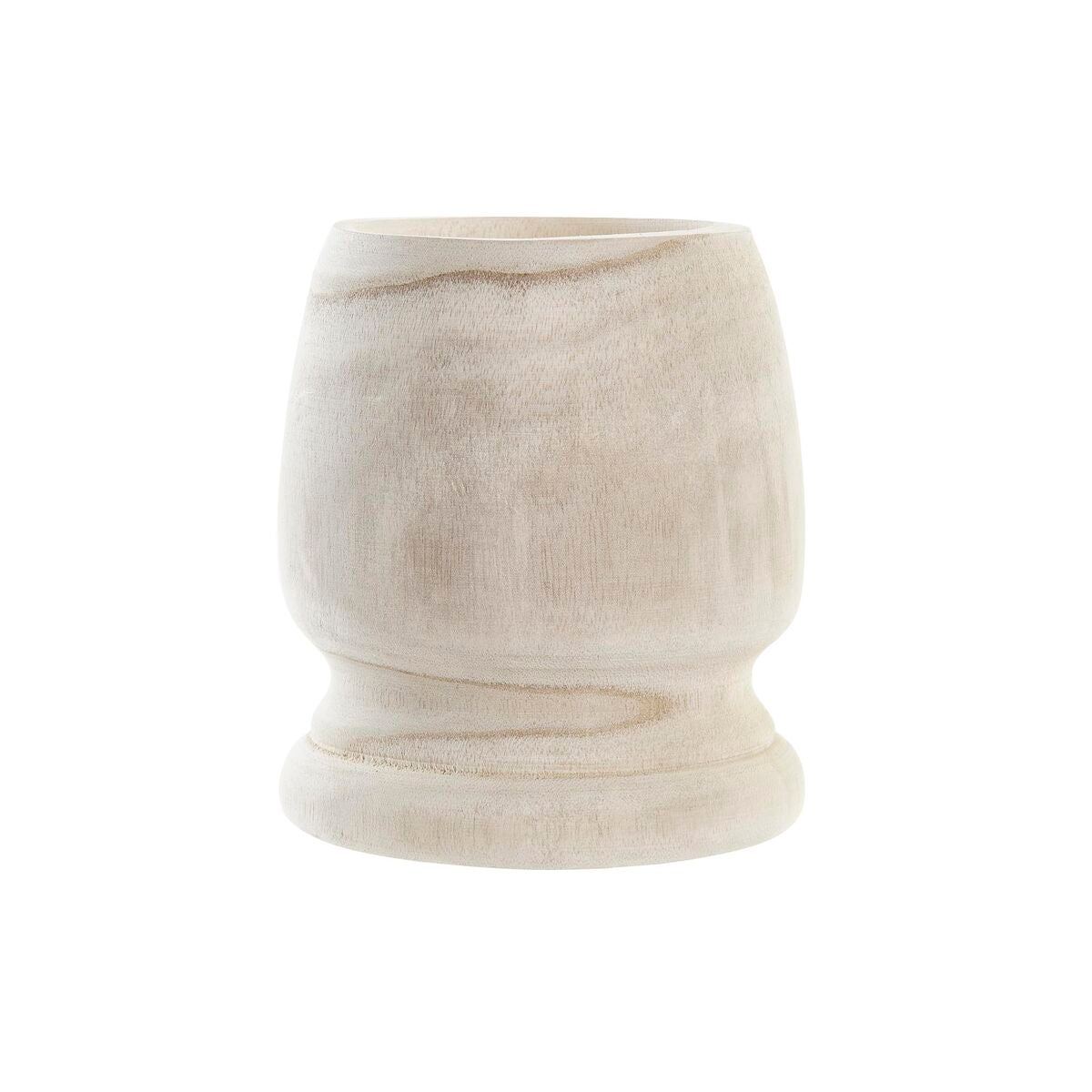 Planter Natural Paolownia wood Boho 16 x 16 x 18 cm (2 Units)-0