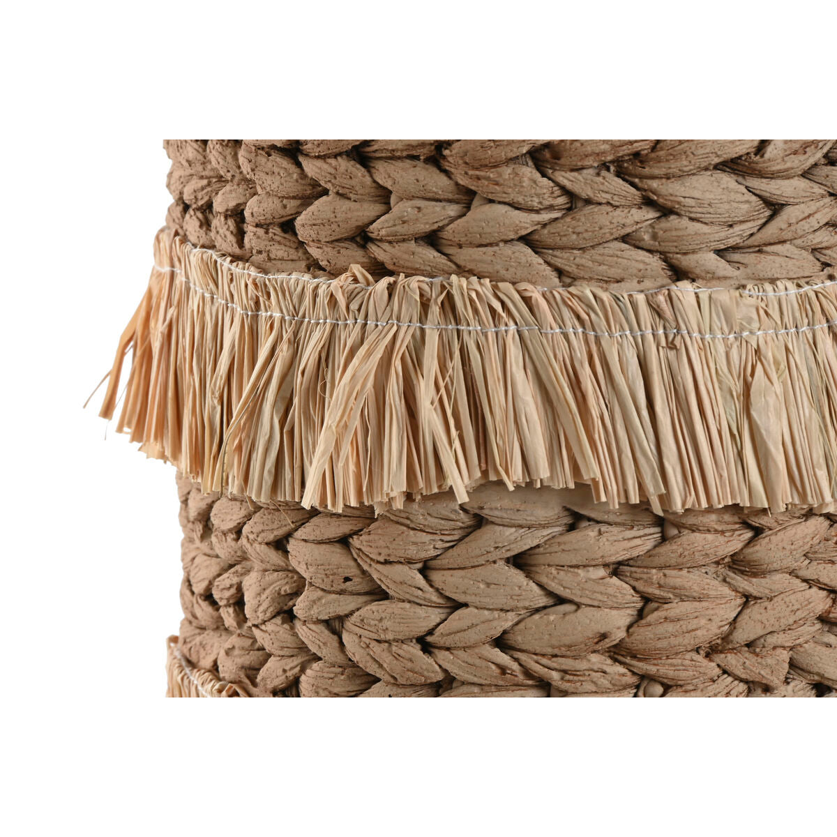 Set of Planters Home ESPRIT Brown Raffia Cement Tropical 23 x 22 x 25 cm-1