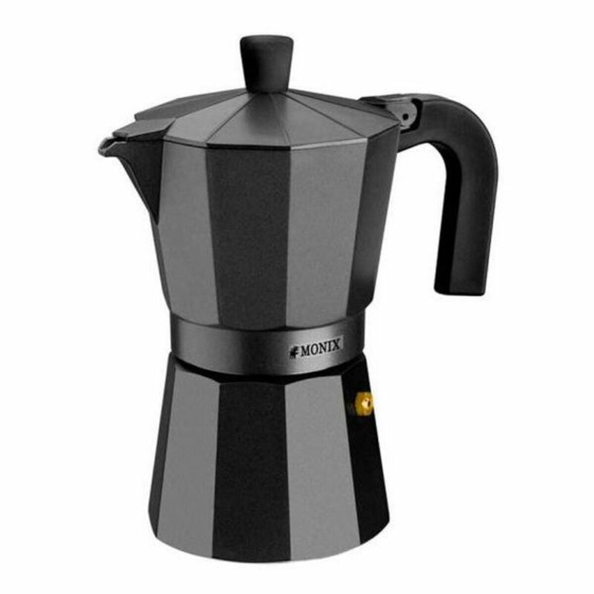Italian Coffee Pot Monix Braisogona_M640006 Black Aluminium 6 Cups-0