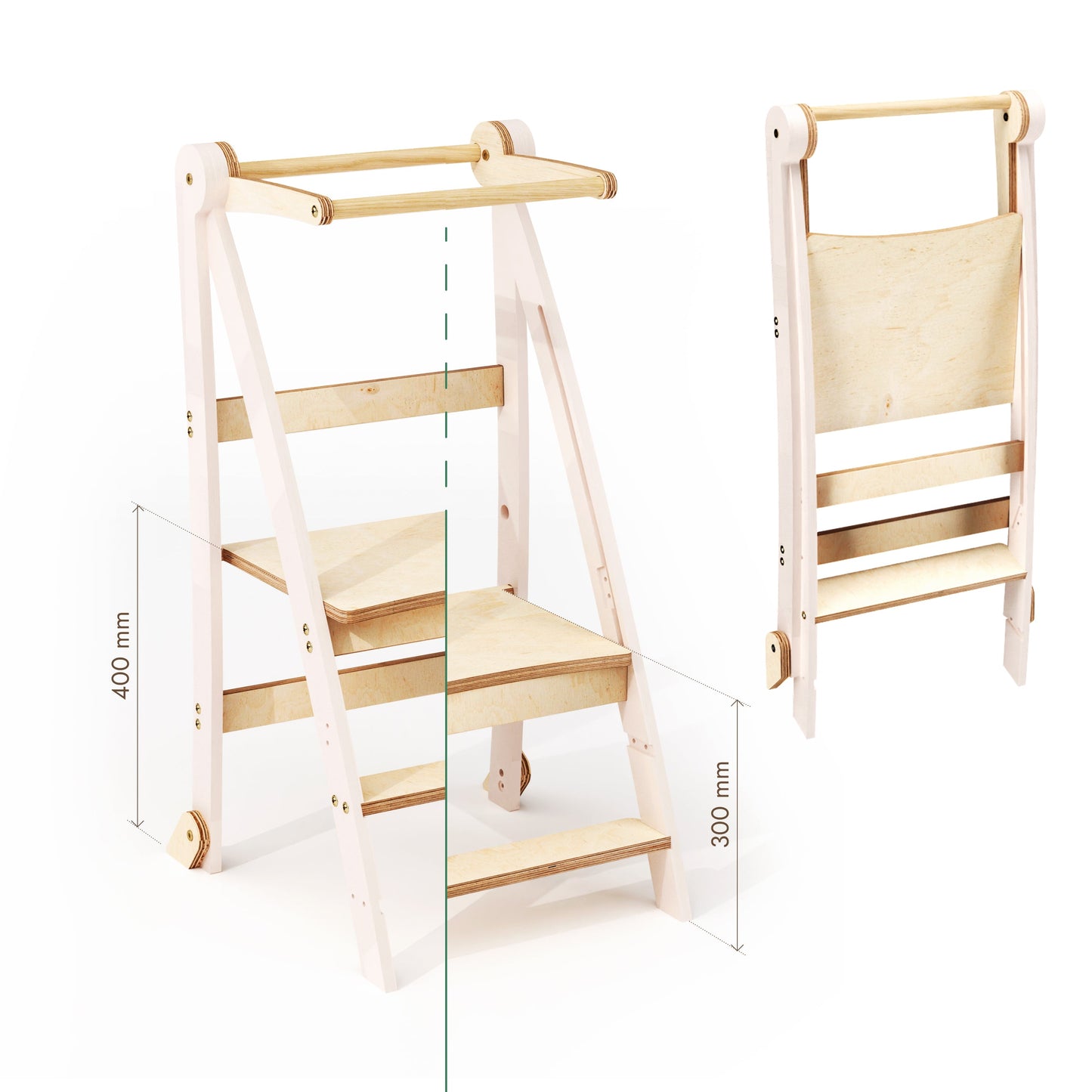 Montessori learning tower - Height-adjustable high chair-1