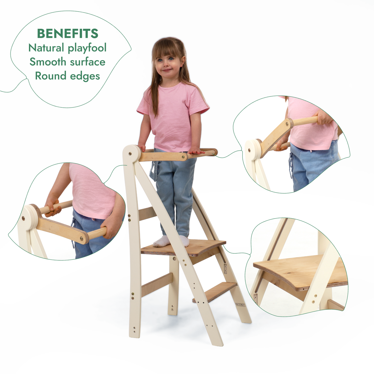 Montessori learning tower - Height-adjustable high chair-4