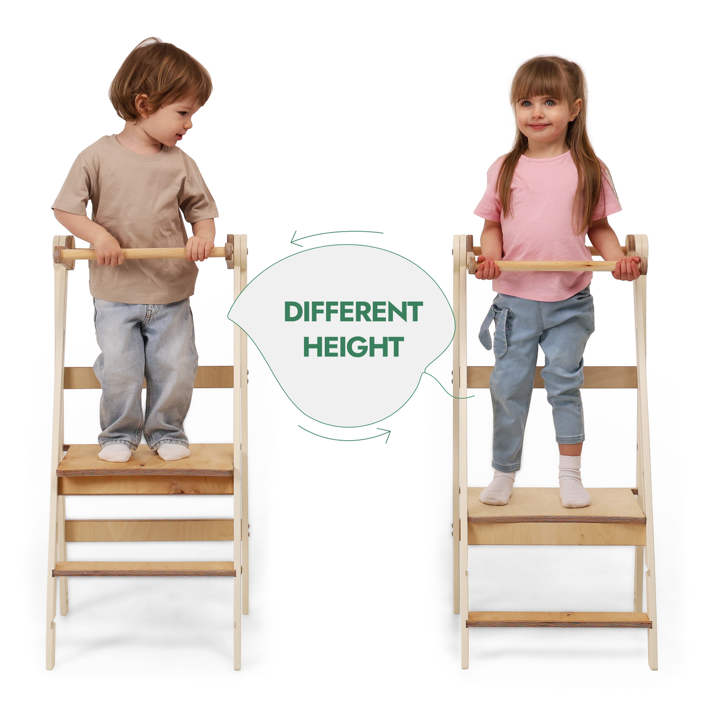 Montessori learning tower - Height-adjustable high chair-3