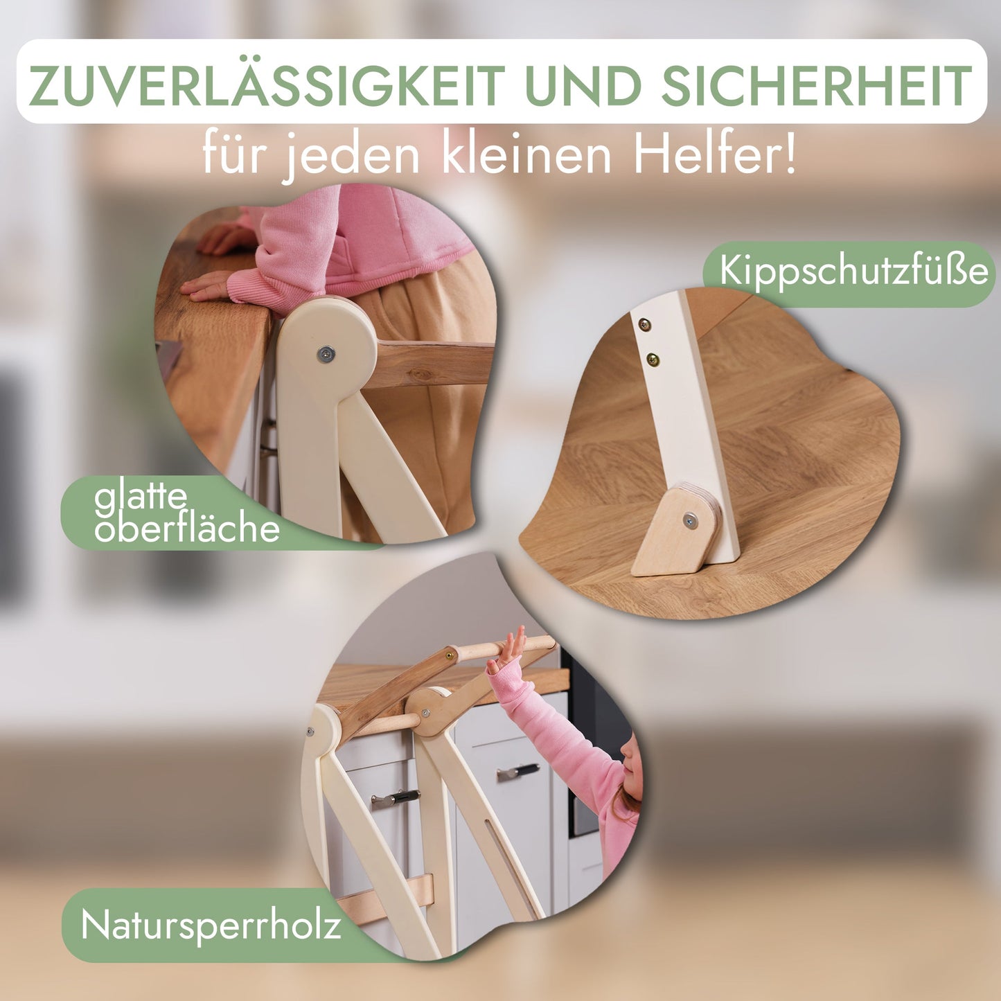 Wooden Montessori learning ladder: Stool for children-2