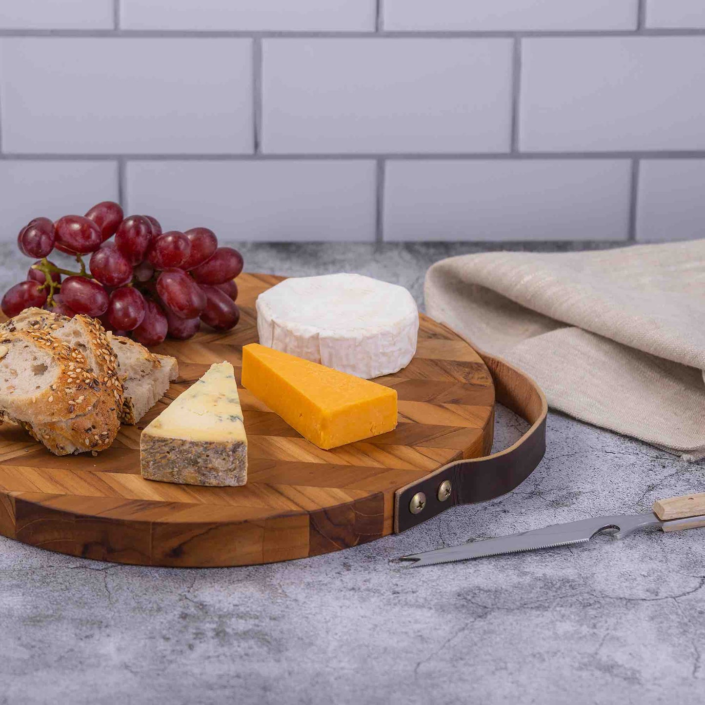 Herringbone Pattern Wooden Chopping Board-1