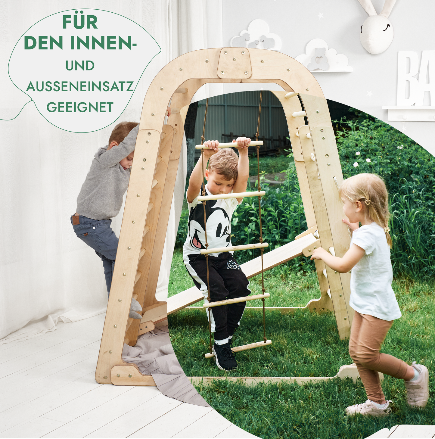 6-in-1 indoor playground for children Beige-3