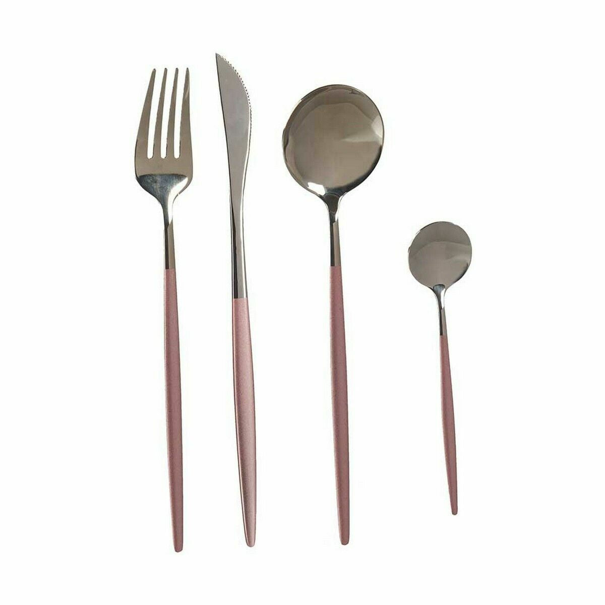 Cutlery Set Kinvara BST-CT022 Pink Silver Stainless steel (12 Units)-1