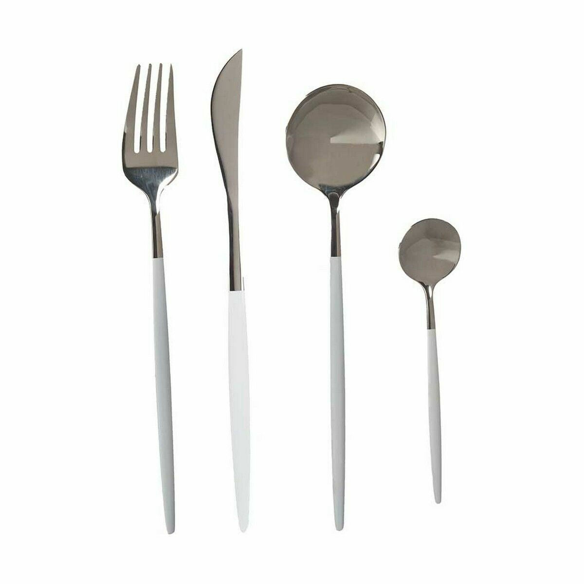 Cutlery Set Kinvara BST-CT022 White Silver Stainless steel (12 Units)-2