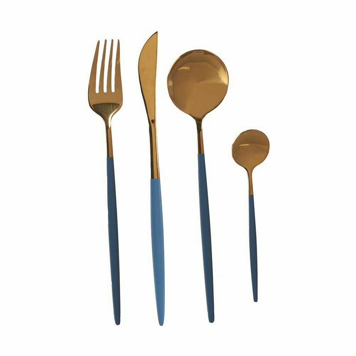 Cutlery Set Kinvara BST-CT022 Grey Golden Stainless steel (12 Units)-1
