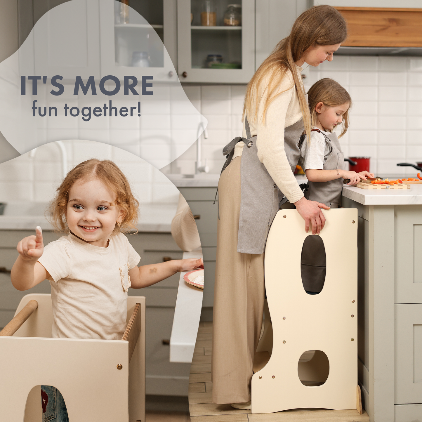 Stable Montessori learning tower Ivory-4
