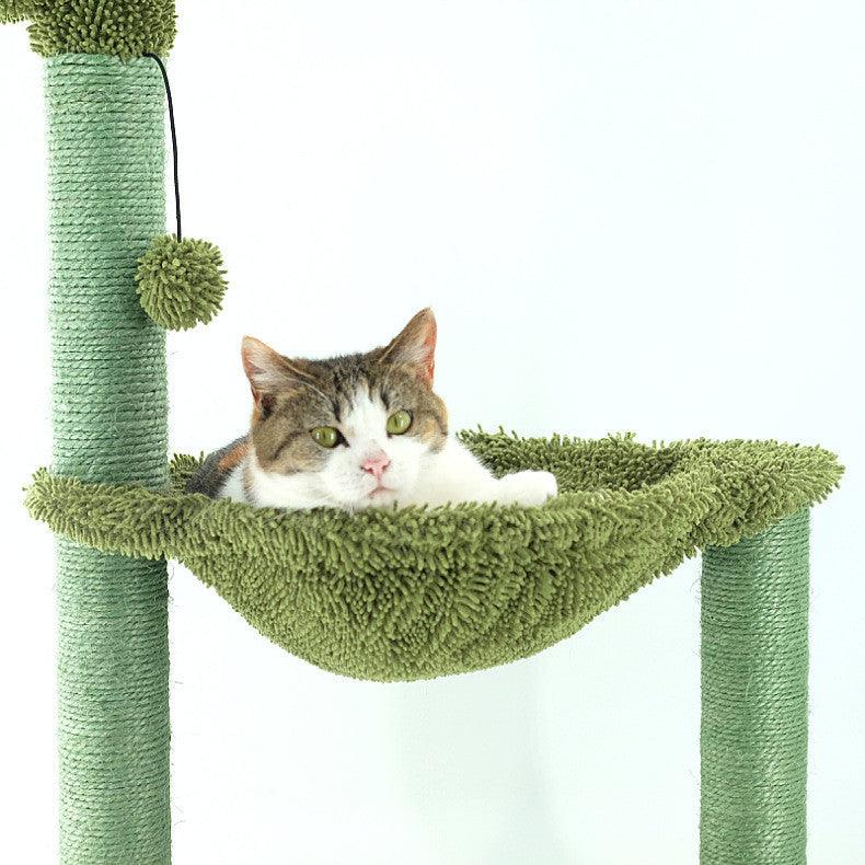 Sleek Sisal Cat Tree With Cozy Hammock - Ultimate Cat Climbing Frame-2