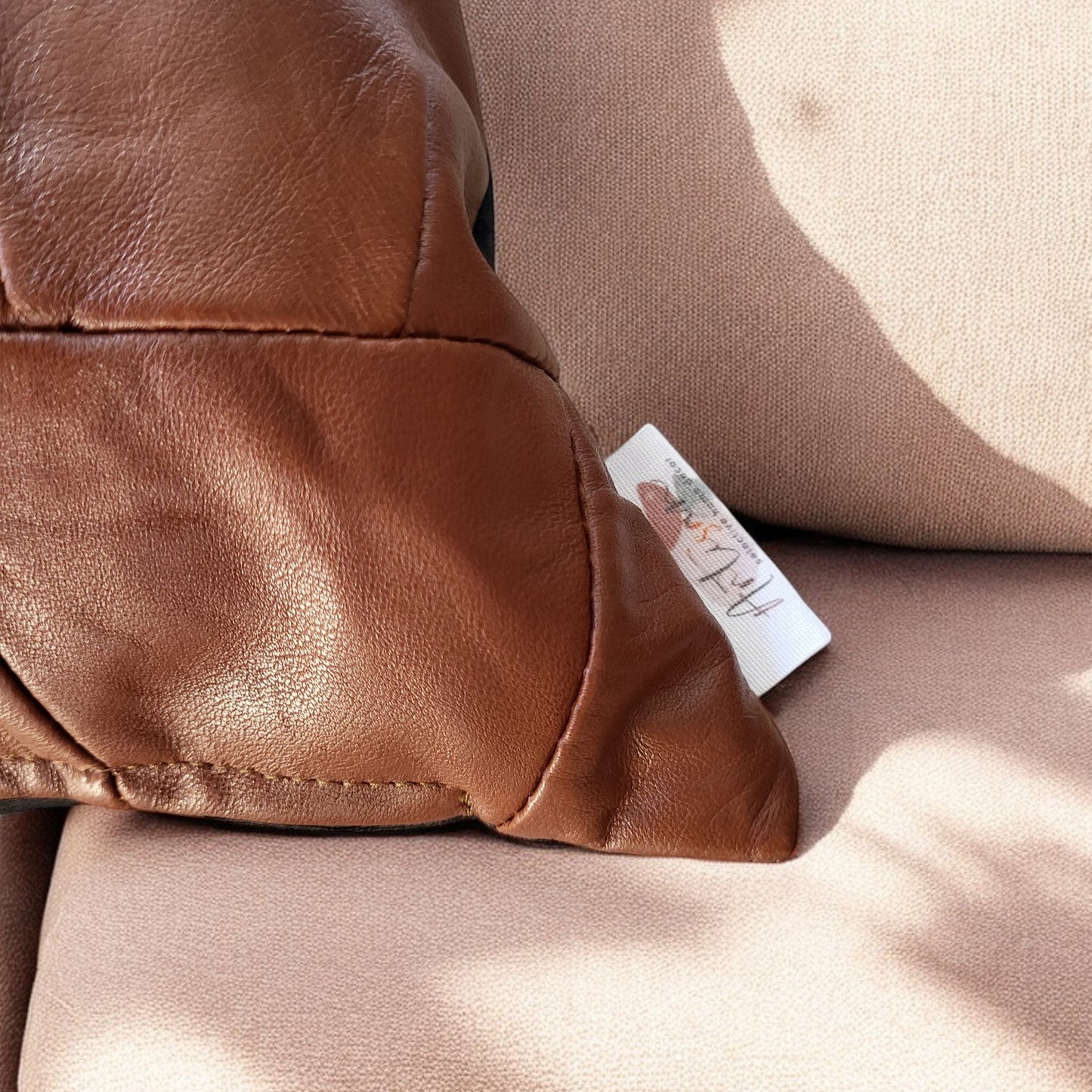 Exclusive Up-cycled Leather Pillowcases - no96-5
