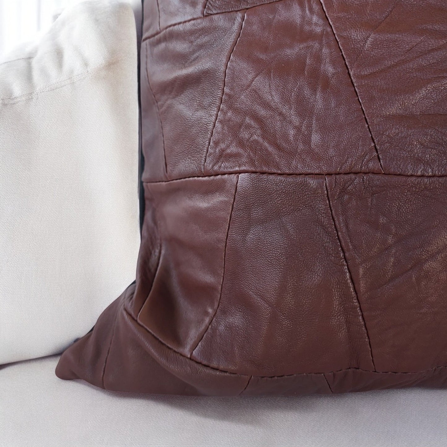 Exclusive Up-cycled Leather Pillowcases - N52-9