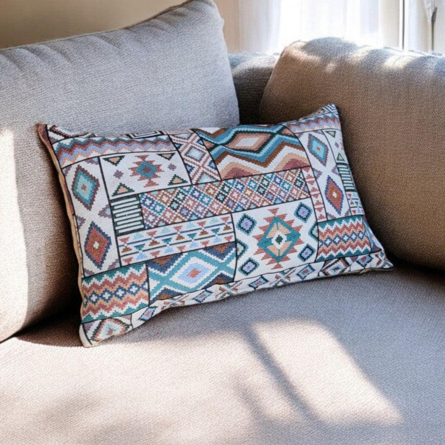 Aztec Blue Cushion Cover-0