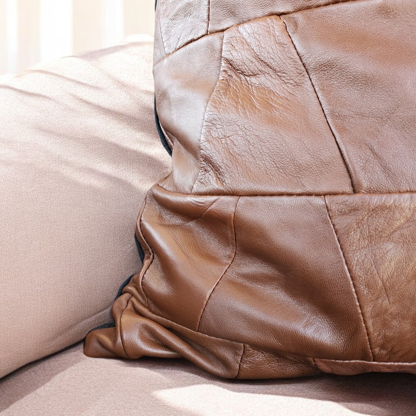 Exclusive Up-cycled Leather Pillowcases - no96-3