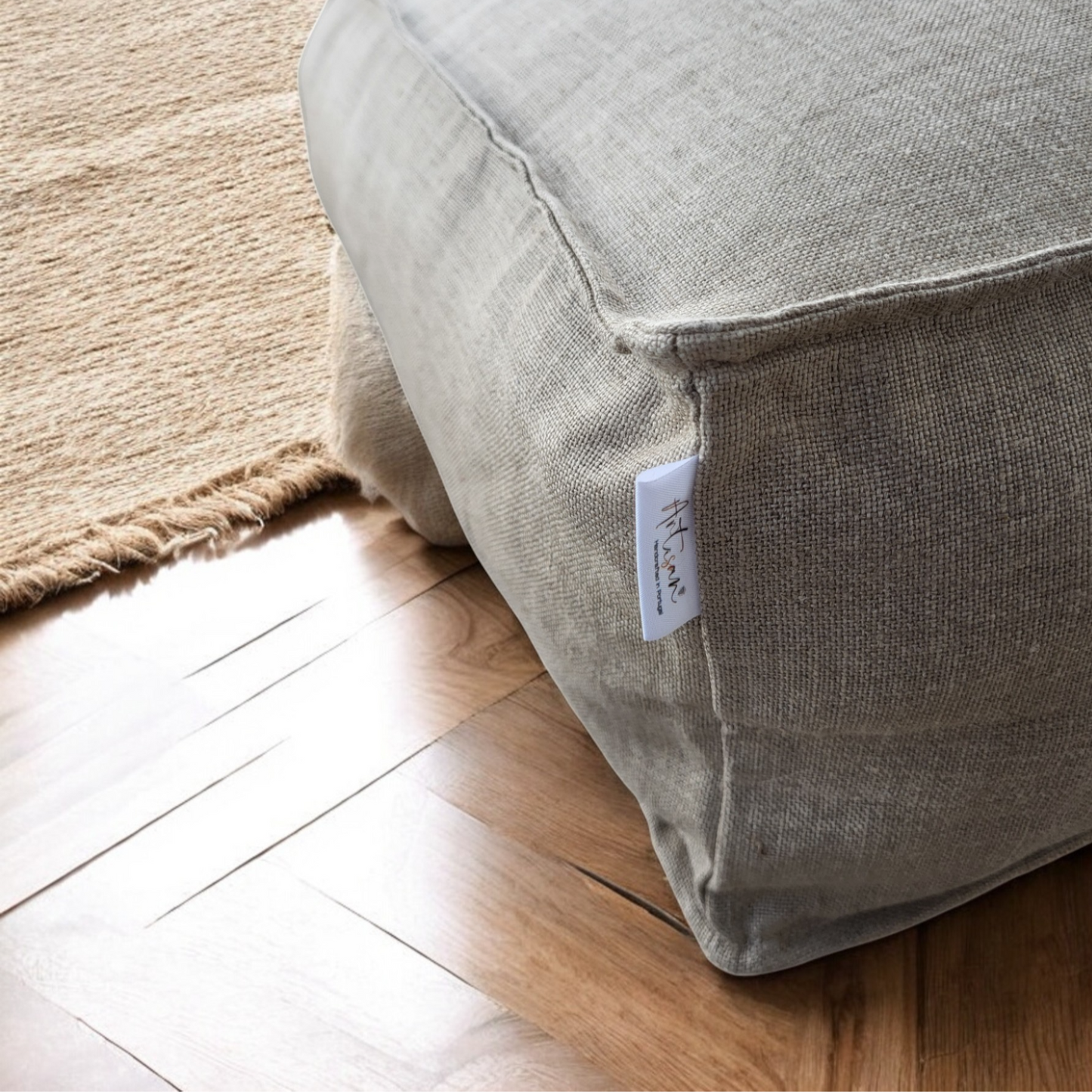 Linen cru poufs-8