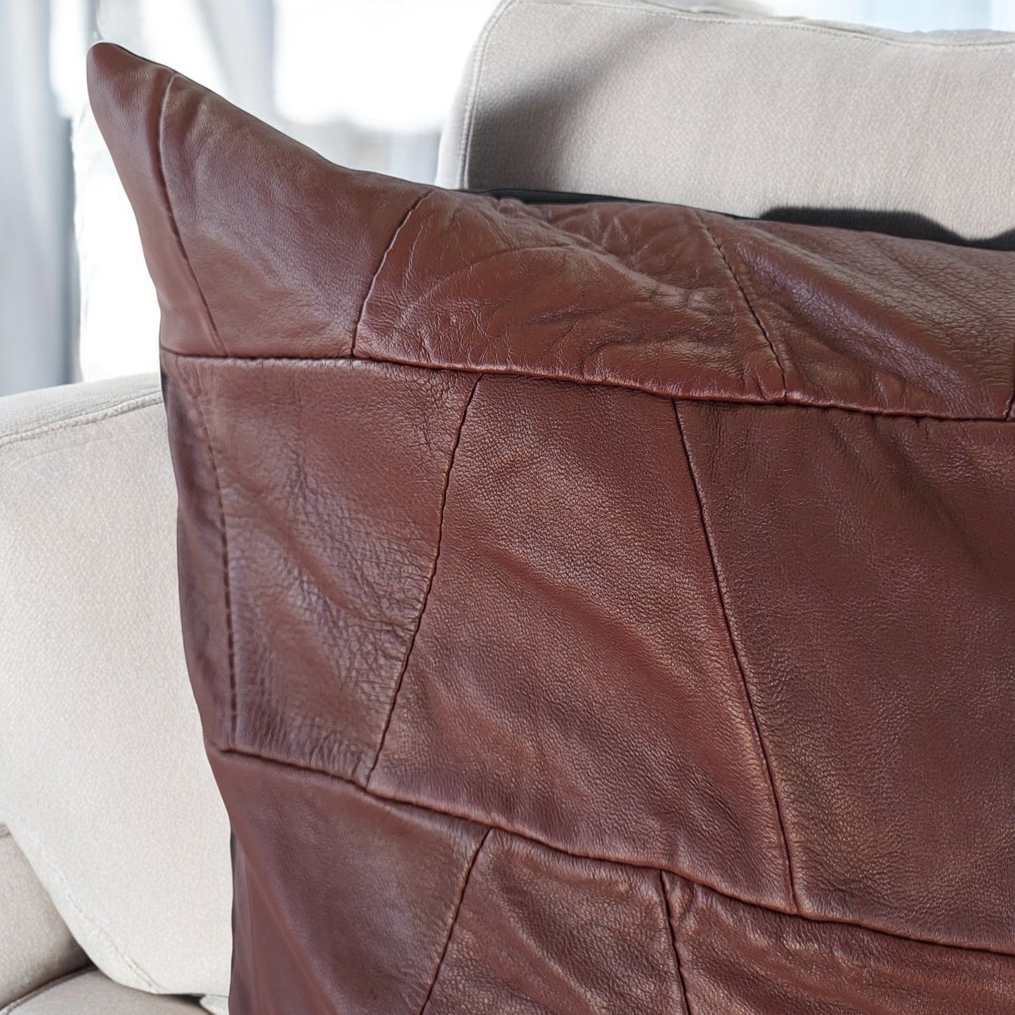 Exclusive Up-cycled Leather Pillowcases - N52-4