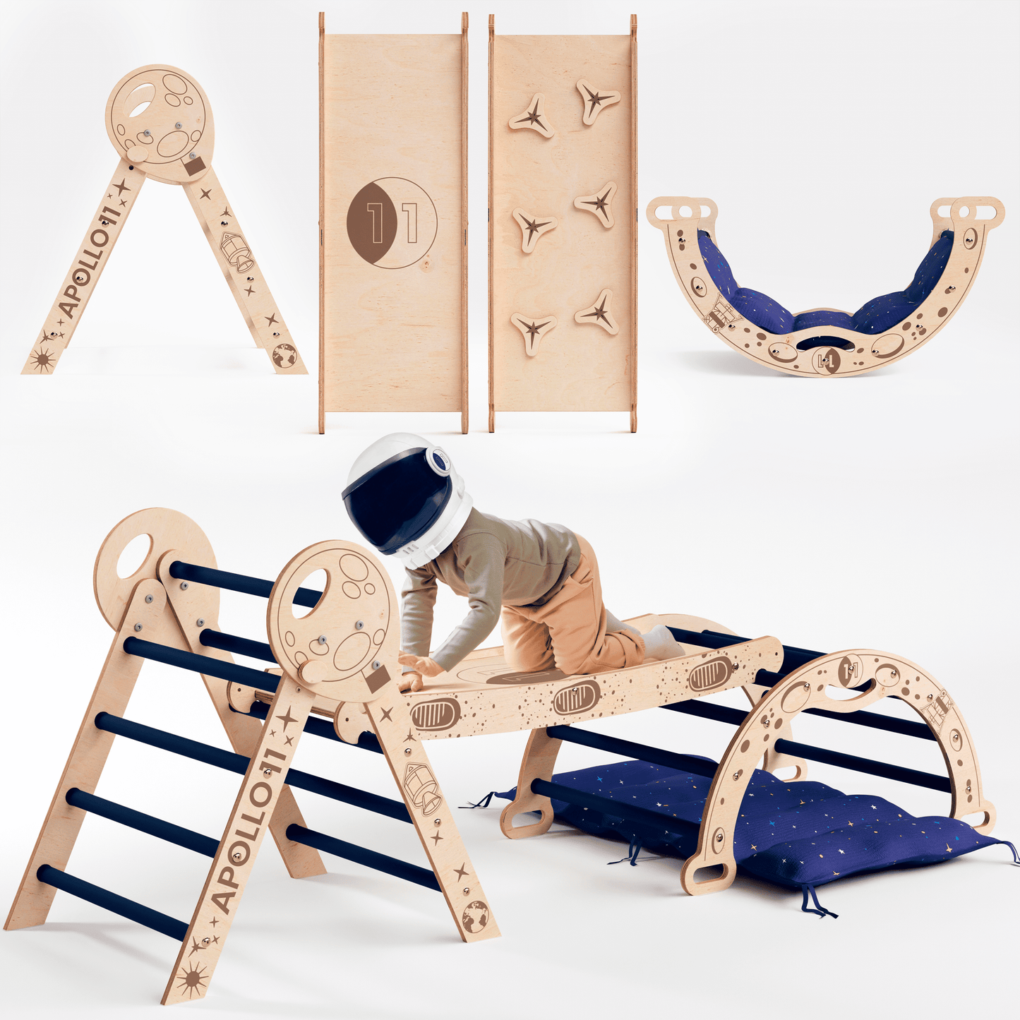 Apollo 4-in-1 climbing set for little Astronauts-0