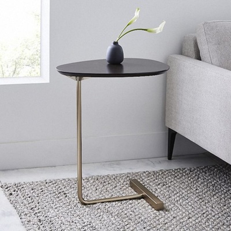 Simple Modern Side Table Iron Art Sofa Corner Table Lazy Bedside Reading Oval Coffee Table Tea Solid Wood Counter Top-1