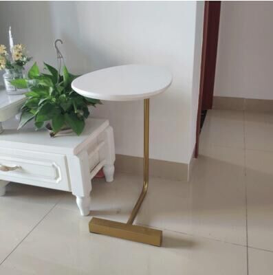 Simple Modern Side Table Iron Art Sofa Corner Table Lazy Bedside Reading Oval Coffee Table Tea Solid Wood Counter Top-8