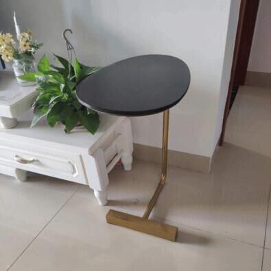 Simple Modern Side Table Iron Art Sofa Corner Table Lazy Bedside Reading Oval Coffee Table Tea Solid Wood Counter Top-9