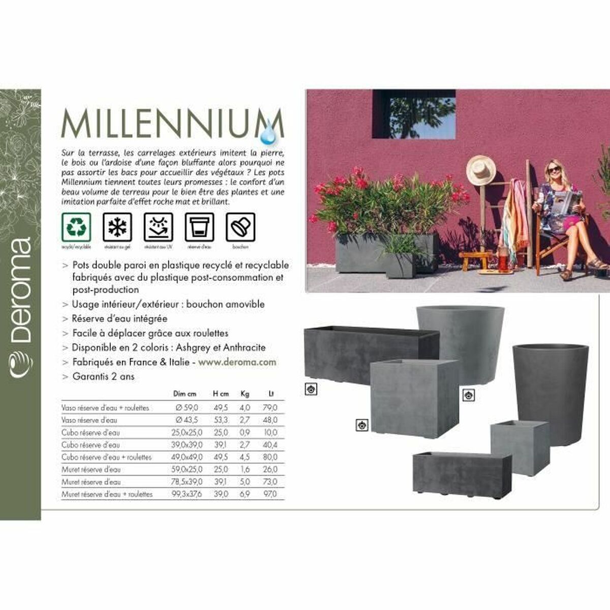 Plant pot Deroma Anthracite-1