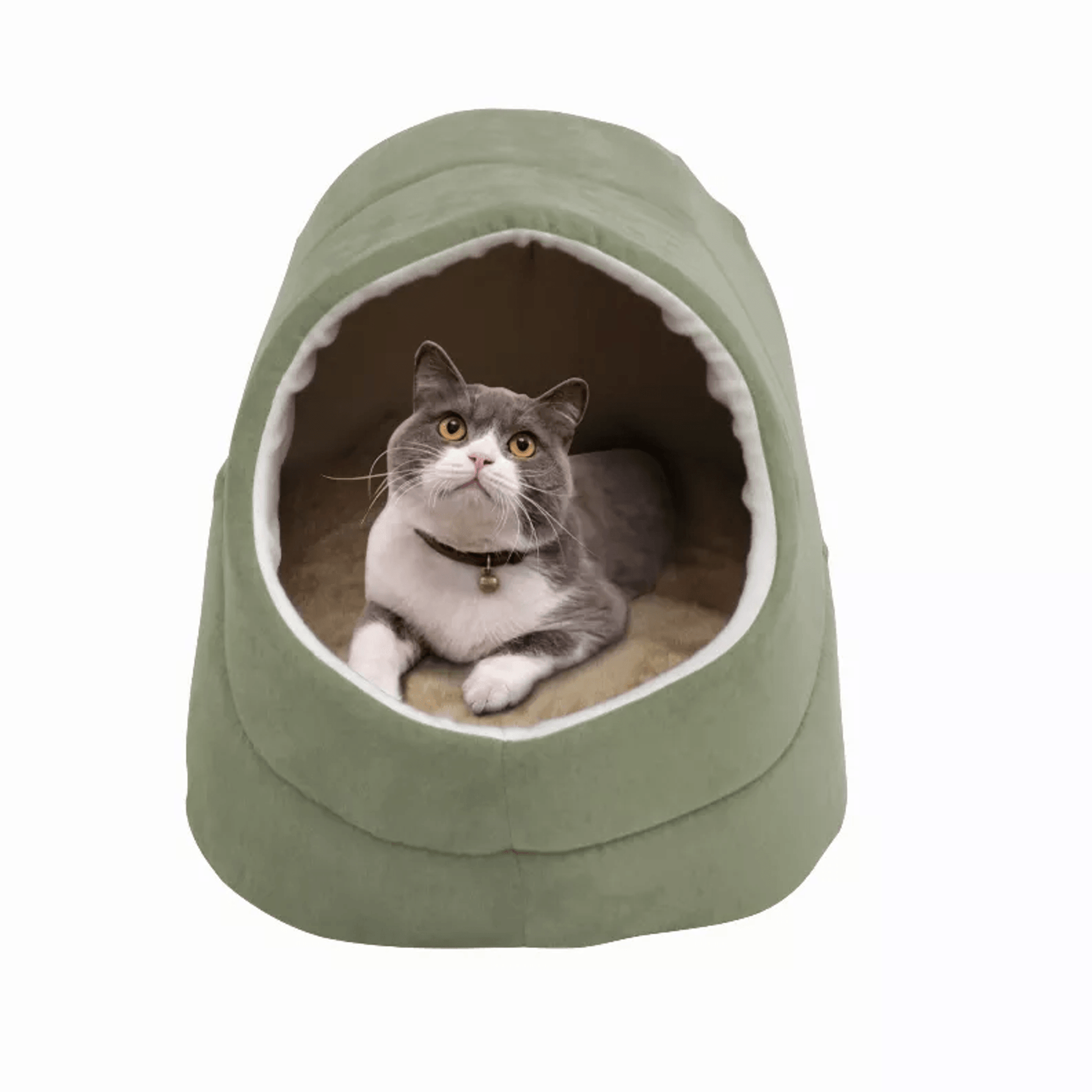 GOOPAWS Ultra-Warm Faux Suede Cat Cave and Pet Bed-4