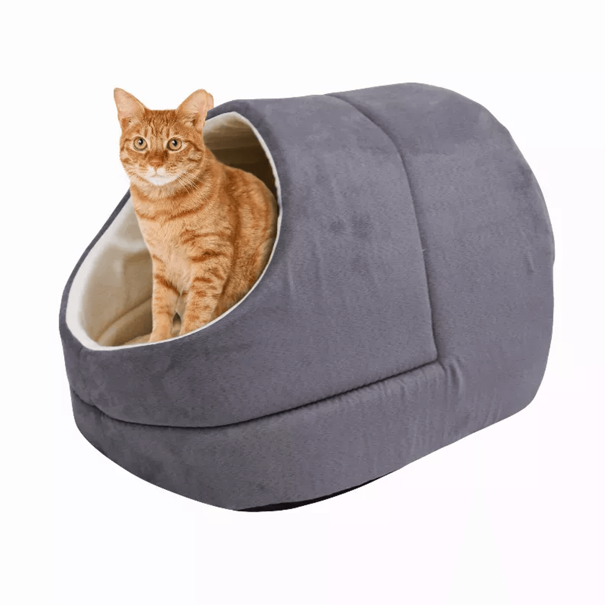 GOOPAWS Ultra-Warm Faux Suede Cat Cave and Pet Bed-5