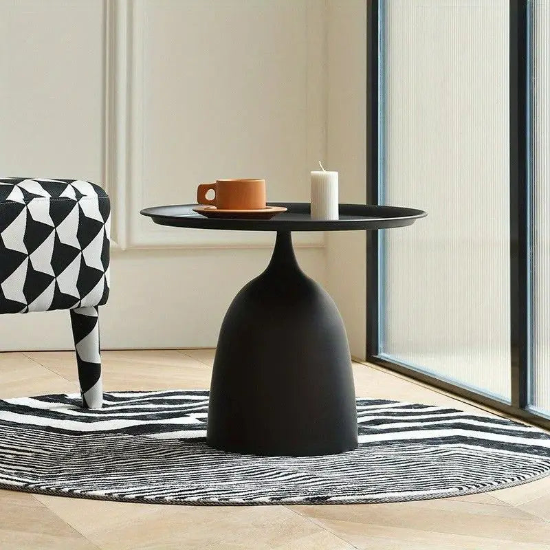 Contemporary Black Wrought Iron Side Table-1