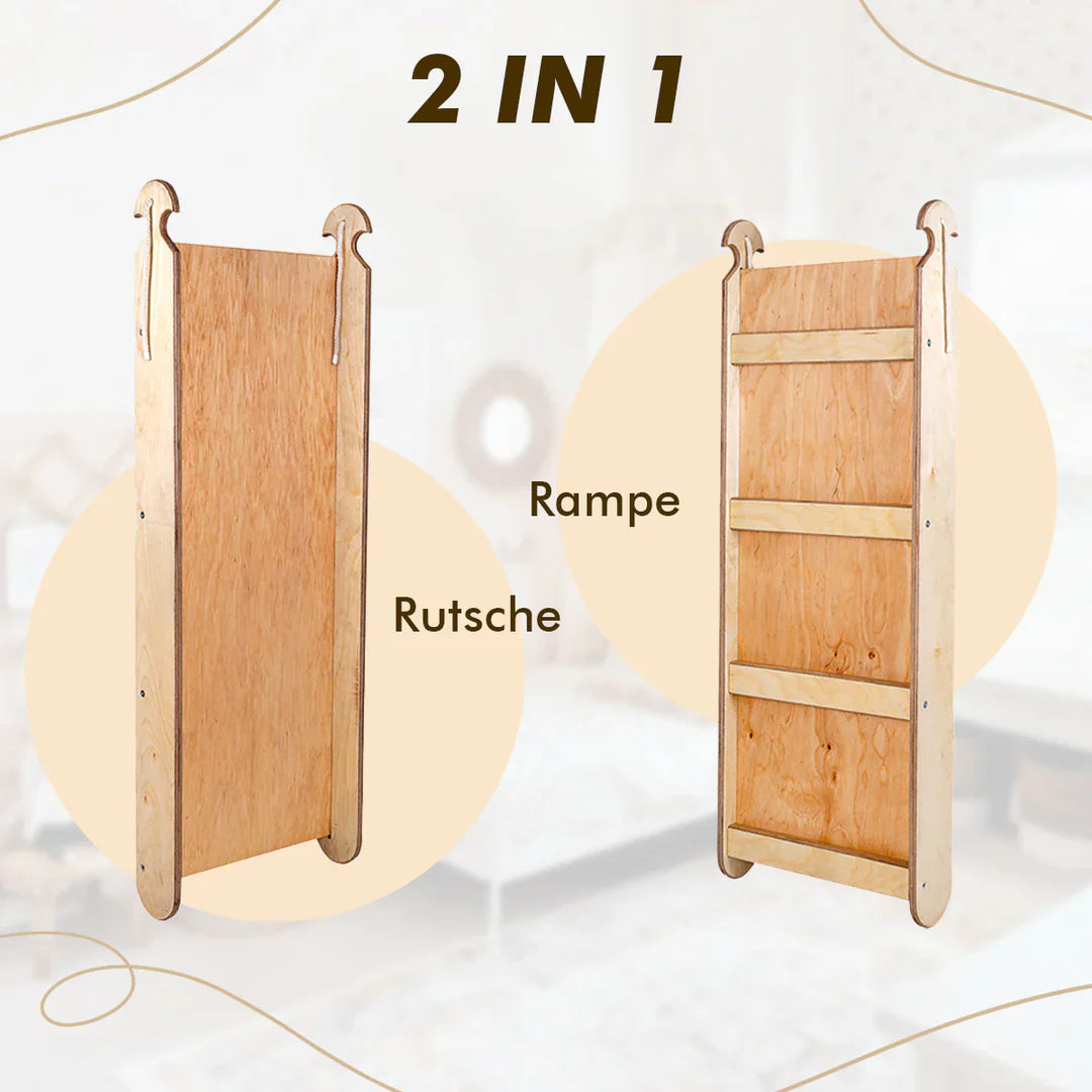 6-in-1 Montessori Climbing Frame Set Beige-3