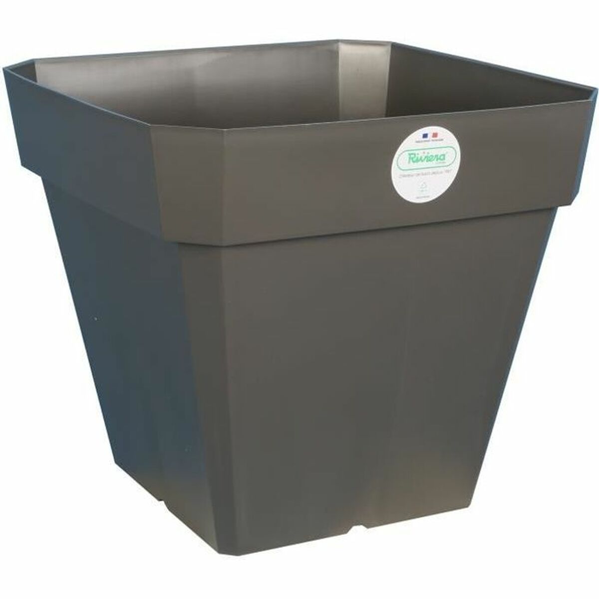 Plant pot Riviera Grey Squared 40 x 40 cm-0