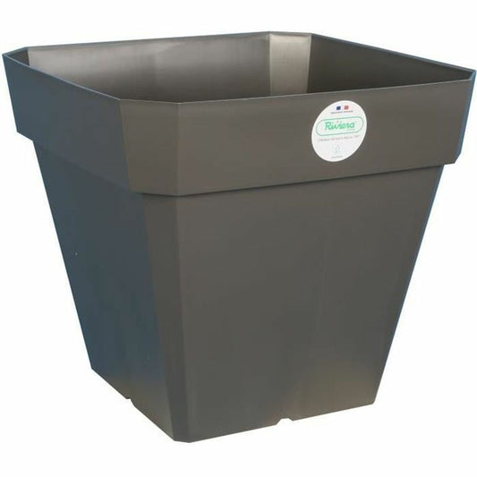 Plant pot Riviera Grey Squared 40 x 40 cm-0