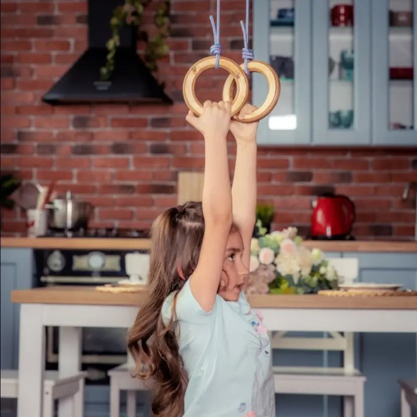 Wooden gymnastic rings for children-1